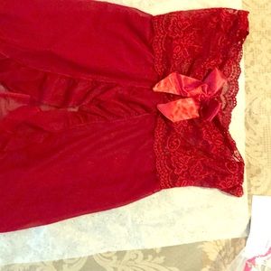 Dark red baby doll nighty